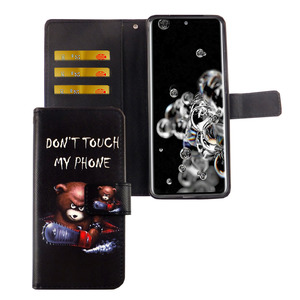 Samsung Galaxy S20 Ultra Tasche Handy Hlle Schutz-Cover Flip-Case mit Kartenfach Dont touch my phone