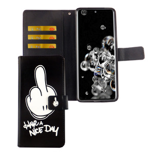 Samsung Galaxy S20 Ultra Tasche Handy H�lle Schutz-Cover Flip-Case mit Kartenfach Have a nice day