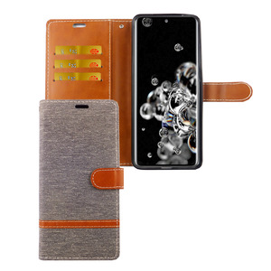 Samsung Galaxy S20 Ultra Handy H�lle Schutz-Tasche Case Cover Kartenfach Etui Wallet Grau