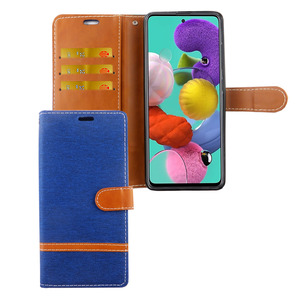 Samsung Galaxy A51 Handy Hlle Schutz-Tasche Case Cover Kartenfach Etui Wallet Blau