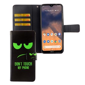 Nokia 2.3 Tasche Handy H�lle Schutz-Cover Flip-Case mit Kartenfach Dont touch my phone