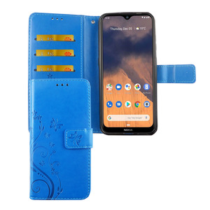 Nokia 2.3 Handy H�lle Schutz-Tasche Cover Flip-Case Kartenfach Blau