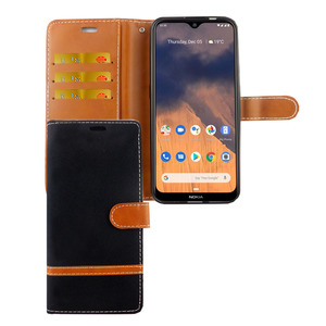Nokia 2.3 Handy H�lle Schutz-Tasche Case Cover Kartenfach Etuis Schwarz