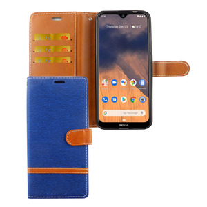 Nokia 2.3 Handy H�lle Schutz-Tasche Case Cover Kartenfach Etui Wallet Blau