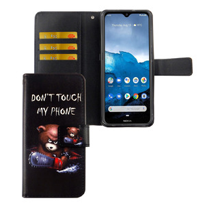 Nokia 6.2 Tasche Handy H�lle Schutz-Cover Flip-Case mit Kartenfach Dont touch my phone