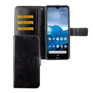 Nokia 6.2 Handy H�lle Schutz-Tasche Cover Flip-Case Kartenfach Schwarz