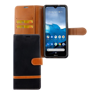 Nokia 6.2 Handy H�lle Schutz-Tasche Case Cover Kartenfach Etuis Schwarz