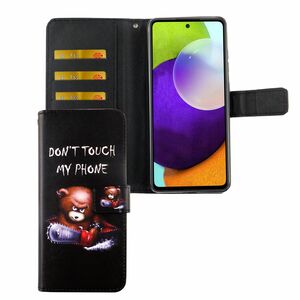 Samsung Galaxy A72 5G Tasche Handy H�lle Schutz-Cover Flip-Case mit Kartenfach Dont touch my phone