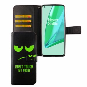 OnePlus 9 Tasche Handy Hlle Schutz-Cover Flip-Case mit Kartenfach Dont touch my phone
