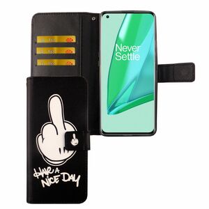 OnePlus 9 Tasche Handy Hlle Schutz-Cover Flip-Case mit Kartenfach Have a nice day