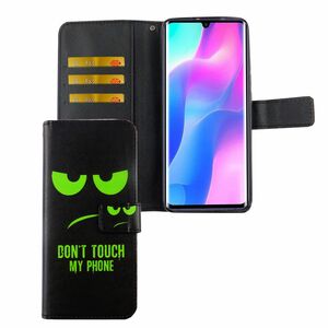 Xiaomi Mi Note 10 Lite Tasche Handy Hlle Schutz-Cover Flip-Case mit Kartenfach Dont touch my phone