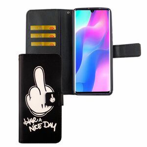 Xiaomi Mi Note 10 Lite Tasche Handy H�lle Schutz-Cover Flip-Case mit Kartenfach Have a nice day