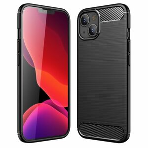 Apple iPhone 13 TPU Case Carbon Fiber Optik Brushed Schutz Hlle Grau