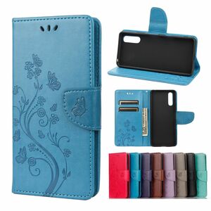 Sony Xperia 10 III Tasche Handy H�lle Schutz-Cover Flip-Case mit Kartenfach Blau