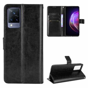 vivo V21 4G / 5G Tasche Handy Hlle Schutz-Cover Flip-Case mit Kartenfach Schwarz