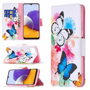 Samsung Galaxy A22 5G Tasche Handy H�lle Schutz-Cover Flip-Case mit Kartenfach Wei�