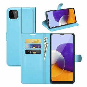 Samsung Galaxy A22 5G Handyh�lle Schutztasche Wallet Cover 360 Case Etuis Blau