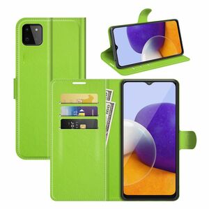 Samsung Galaxy A22 5G Handyh�lle Schutztasche Wallet Cover 360 Case Etuis Gr�n
