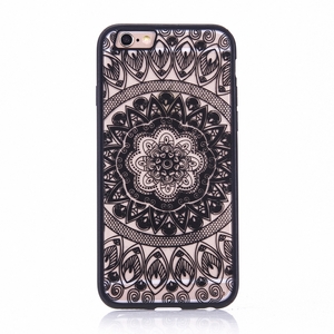 Handy Hlle Mandala fr Apple iPhone 8 Design Case Schutzhlle Motiv Kreis Cover Tasche Bumper Schwarz
