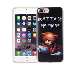 Handy H�lle f�r Apple iPhone 8 Plus Cover Case Schutz Tasche Motiv Slim Silikon TPU Schriftzug B�r mit Kettens�ge