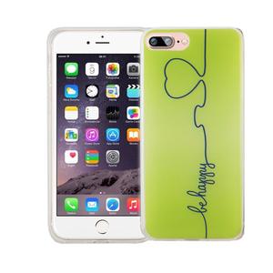 Handy H�lle f�r Apple iPhone 8 Plus Cover Case Schutz Tasche Motiv Slim Silikon TPU Be Happy Gr�n