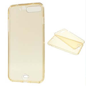 Crystal Case H�lle f�r Apple iPhone 8 Plus Gold Rahmen Full Body