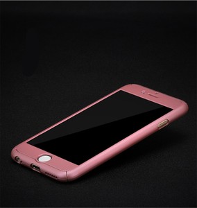 Apple iPhone 8 Plus Handy Hlle Schutz-Case Full-Cover Panzer Schutz Glas Rose