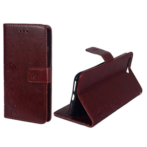 Schutz H�lle Blumen f�r Handy Apple iPhone 8 Plus Braun