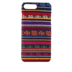 Handyh�lle aus Stoff-Case f�r Apple iPhone 8 Plus Cover Etui Bumper Schale Braun