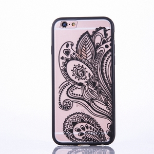 Handy H�lle Mandala f�r Apple iPhone 8 Plus Design Case Schutzh�lle Motiv Bl�te Cover Tasche Bumper Schwarz