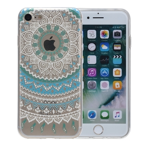 Henna Cover f�r Apple iPhone 8 Case Schutz H�lle Silikon Sonne Blau