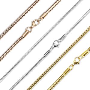 Schlangenkette 0,9 - 3,2 mm Edelstahlkette Damen Halskette silber 30 - 80 cm