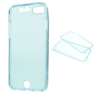 Crystal Case Hlle fr Apple iPhone SE 2020 Blau Rahmen Full Body