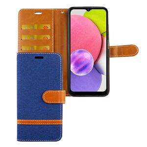 Samsung Galaxy A03s Tasche Handy H�lle Schutz-Cover Flip-Case mit Kartenfach