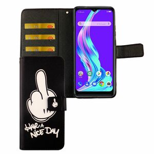 ZTE Blade A51 Tasche Handy H�lle Schutz-Cover Flip-Case mit Kartenfach