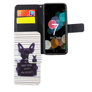Handyhlle Tasche fr Handy Apple iPhone SE 2020 Bser Hund Wei