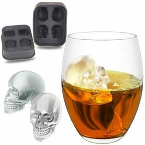 Silikon Eiswrfelform Totenkopf Skull Eiswrfel Eis fr Whiskey Wein Bar Party