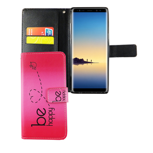 Handyhlle Tasche fr Handy Samsung Galaxy Note 8 Be Happy Pink