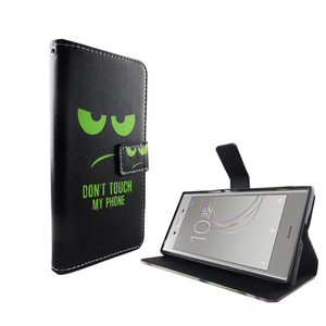Handyh�lle Tasche f�r Handy Sony Xperia XZ1 Dont Touch My Phone Gr�n