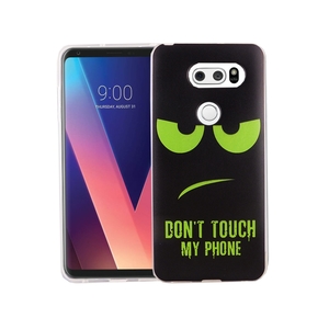 Handy H�lle f�r LG V30 Cover Case Schutz Tasche Motiv Slim Silikon TPU Dont Touch My Phone Gr�n