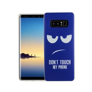 Handy H�lle f�r Samsung Galaxy Note 8 Cover Case Schutz Tasche Motiv Slim Silikon TPU Dont Touch My Phone Blau
