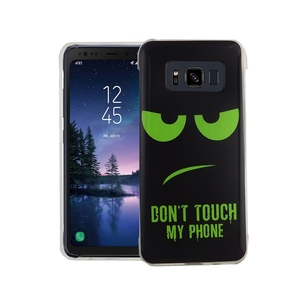 Handy H�lle f�r Samsung Galaxy S8 Active Cover Case Schutz Tasche Motiv Slim Silikon TPU Dont Touch My Phone Gr�n