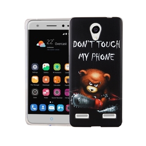 Handy H�lle f�r ZTE Blade L7 Cover Case Schutz Tasche Motiv Slim Silikon TPU Schriftzug B�r mit Kettens�ge