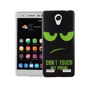 Handy H�lle f�r ZTE Blade L7 Cover Case Schutz Tasche Motiv Slim Silikon TPU Dont Touch My Phone Gr�n
