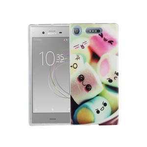 Handy Hlle fr Sony Xperia XZ1 Cover Case Schutz Tasche Motiv Slim Silikon TPU Schriftzug Marshmallows
