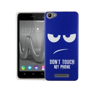 Handy H�lle f�r Wiko Lenny 3 Max Cover Case Schutz Tasche Motiv Slim Silikon TPU Dont Touch My Phone Blau