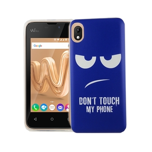Handy H�lle f�r Wiko Sunny Max Cover Case Schutz Tasche Motiv Slim Silikon TPU Dont Touch My Phone Blau