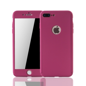 Handyh�lle Schutzh�lle f�r Apple iPhone 7 Plus Full Case Cover Displayschutz 360 Pink