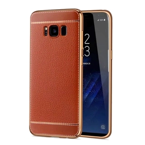 Handy Hlle fr Samsung Galaxy S8 Schutz Case Tasche Bumper Kunstleder Braun