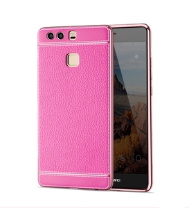 Handy H�lle f�r Huawei P9 Lite Schutz Case Tasche Bumper Etuis Kunstleder Pink